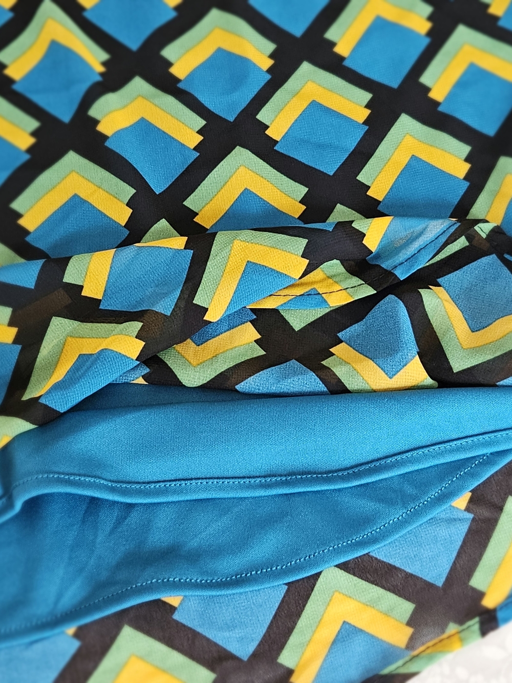 New York & Company Retro Geometric High Neck Long Sleeve Blouse NWT Size S - Picture 12 of 16